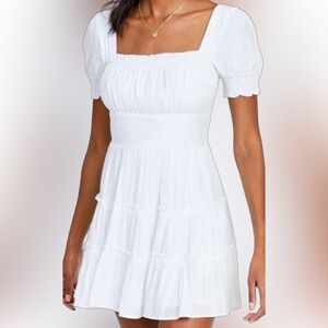 Altar'd State - Women's Milkmaid Babydoll White Dress - EUC